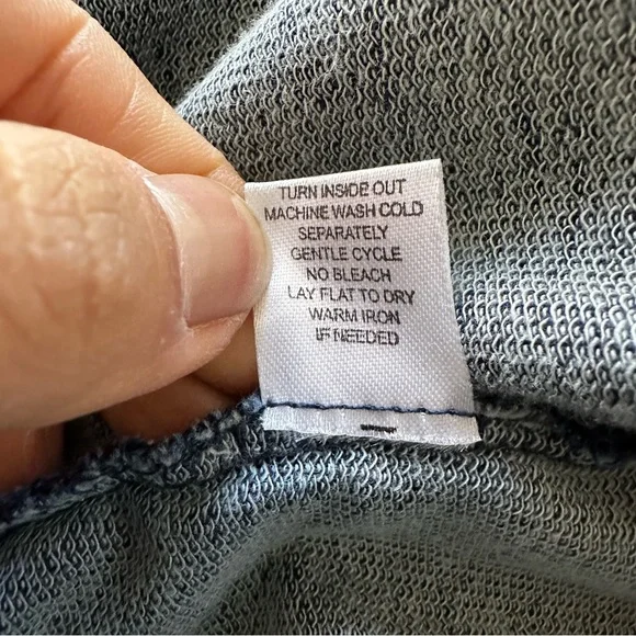 For Cynthia Blue Hooded Cotton Terry zip up sweater boho Tunic Jacket - Picture 9 of 11